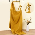 Ginger yellow muslin nursing cover with adjustable neck strap and D-ring buckle - Ginger Yellow with Metal Buckle
