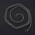 Vintage dark grey stainless steel box chain necklace with durable lobster clasp closure - Retro Bead Chain (3.0*60cm)