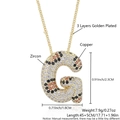 Gold-plated letter G balloon pendant necklace with sparkling cubic zirconia on chain - Letter G