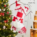 Large Christmas stocking with 3D animal figure 46cm red and cream holiday decoration - Chimney Reindeer Stocking