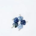 Pendenti a cuore in pietra naturale blu da 15mm con ganci per creazione gioielli - Sodalite Blu