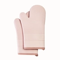 Guanti da forno in silicone rosa resistenti al calore con trama a nido d'ape - 31.5*19cm / Rosa