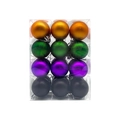 Halloween decorative 12-piece plastic ball set in orange, green, purple, and black - Matte Finish / 4cm 24Pcs