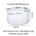 Translucent silicone 5-compartment 240ml mixing cup for resin art DIY pigment pouring - 5-Layer Split Cup