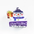 Pinza de pelo de muñeco de nieve con gorro morado y bufanda azul para Navidad - Muñeco de Nieve con Sombrero Púrpura (C15-3-2)