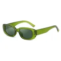 Trendy rectangular sunglasses with jelly green frames and dark grey lenses, C15 variant - C16 Olive Green Frame Green Lens