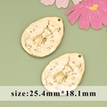 Vintage 18K gold plated insect feather charm with zircon inlay in size 25.4mm x 18.1mm - MF6906A-Gold Vintage Relief