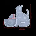 Stampo in silicone a forma di gatto per portacandele fai-da-te con motivi celesti di sole e luna - Mensola per Portacandele Gatto 02-ZT#06