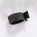 Elegante pinza de pelo negra para coleta con múltiples filas de diamantes de imitación - Incrustación completa de diamantes de imitación / Estilo Diamante Completo Negro