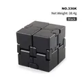 Black ABS Infinity Cube stress relief toy weighing 38.4g for adults and kids - Solid Black