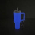 Luminous blue Stanley cup keychain with handle and straw accessory for backpack - Luminous Purple
