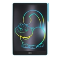 Light blue 8.5 inch LCD writing tablet featuring a colorful cat drawing and matching stylus - 16" / Light Blue