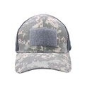 Tactical digital camouflage baseball cap with mesh back and velcro patch for outdoor hiking - Grey Digital Camouflage