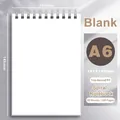 A6 white blank spiral notebook with PP cover and top metal coil binding 160 pages - Blank / A6 / Top-flip