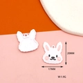 Close-up of matte white rabbit alloy charm for DIY jewelry with size and weight info - Rabbit