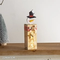 Wooden snowman LED Christmas light with XMAS lettering and red ribbon decor, 22x6x7cm - 22x6x7cm / Christmas Snowman Wooden Table Ornament
