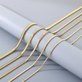 Polished gold stainless steel snake bone chains in various widths for men and women - 3mm Width - 50cm Length / Gold