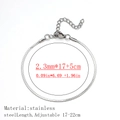 Flat weave stainless steel bracelet in silver with lobster clasp and adjustable 17-22cm length - Flat Curb/Side Chain Style / 2.3mm Wide (17+5cm) / Steel