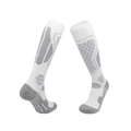 Winter merino wool ski socks in white and grey with reinforced cushioned sole area - 8208 White/Grey