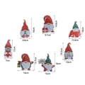 Detailed dimensions of seven magnetic Christmas gnome stickers for festive decor - RFM007: Christmas Gnome 7-Piece Set