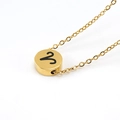 Polished gold Aries zodiac necklace with delicate pendant on white background - Aries