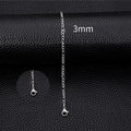 3mm silver stainless steel Figaro chain link bracelet with lobster clasp on black leather - 3mm-18cm / Steel
