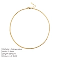 Minimalist 14k gold plated stainless steel snake bone chain necklace, 2.5mm width - 2.5mm/35+3cm / Gold (YX15682)