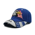 Gorra de béisbol azul oscuro con bordado de cabeza de águila y bandera americana - Águila Pentagrama Azul