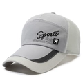 Casquette de baseball en mesh gris et blanc avec broderie Sports et côtés aérés - Réglable / Gris
