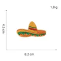 Detailed view of colorful Mexican Sombrero embroidery patch with dimensions 8.2cm and 1.8g - Mexican Patch 5# (Sombrero)