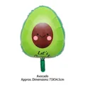 Avocado foil balloon with cute cartoon smile and Let's Avocado text for party decor - Avocado