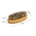 Oval men's beard brush with natural bristles and beech wood handle 11cm length - Bamboo Boar Bristle 11.2x5.5x3CM