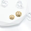 Capuchones de flores doradas con circonitas para la creación de joyas personalizadas - 8mm / Color Oro de 14K