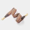 Ethnic geometric woven replacement wide strap with gold clasps for handbags - Grey With Gold Buckle