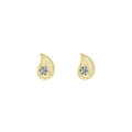 Pendientes de gota dorados en plata S925 con circonitas y bordes con textura de cuentas - Plata 925 / Dorado