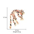 Tiger brooch in gold-toned alloy with black and orange enamel, 6.7cm height specimen - Orange Black Enamel Leopard XD822058