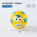 Yellow latex bouncy dog toy ball with funny face for small to medium dogs 5-10kg - Toy / Emoji Ball-Yellow 7cm