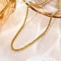 Elegante vergulde fenixstaart ketting met een geweven tarweketting ontwerp voor dames - Feniksstaart Halsketting (8808)