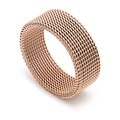 Minimalist wide mesh band ring in elegant rose gold finish for a modern look - Rose Gold / US 6