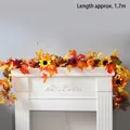 1,7m Herbstgirlande mit Ahornblättern, Sonnenblumen, Kürbissen und warmen LEDs - Beleuchtete Sonnenblumen Ahornblatt Kürbis Rebe / 1.7m