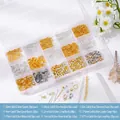 DIY jewelry making kit with gold and silver alloy findings in a 15-grid storage box - 15-Grid Metal Findings Set