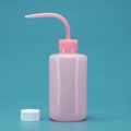 Pink 250ml plastic wash bottle with curved long nozzle for succulent plant watering - 250ml (Pink with Extra Cap)