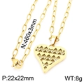 Collana a cuore traforato in finitura oro con cristalli scintillanti e catena a maglie - Collana / Collana in oro (KN232000-KFC)