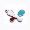 Pendentifs papillons colorés en émail rose, bleu, rouge et blanc pour bijoux DIY - Couleur Acier Papillon