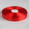 Vibrant red polyester satin ribbon roll for gift wrapping and wedding festive decorations - 2cm Wide 91m