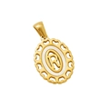 Pendentif lettre R en acier inoxydable doré 18 carats avec découpe cœur et nacre de mer - Lettre R (Pendentif Seul)