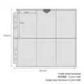 Clear 4-pocket plastic card sleeve, 20.6x19.5cm size with 6.1x9.2cm inner pocket specs - Large A5 Wide 7-Hole Vertical 6-Pocket Pages 10 Sheets 79#