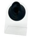 Black silicone ear model on transparent acrylic L-stand for jewelry display - Black (Right Ear) With Stand