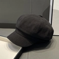 Gorra de repartidor negra con patrón de tablero de ajedrez y textura jacquard única - M (56-58cm) / Negro