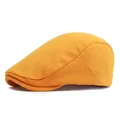 Klassische hellgelbe Schiebermütze aus Wolle für Damen und Herren im Vintage-Stil - Verstellbar (55-59cm) / Gelb